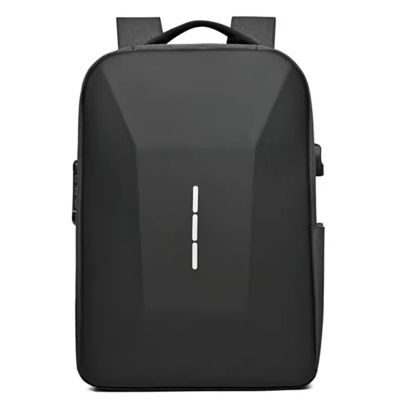 Sleek Black Anti-Theft Laptop Backpack with USB Port - Picture 12 of 13